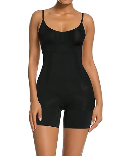 SHAPERX Bodysuit for Women Tummy Control Shapewear Mid-Thigh