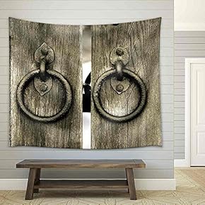 Ancient Wooden Gate - Fabric Wall Tapestry Home Decor - 51x60 inches