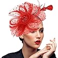 ASAHEL Fascinators Hats 20s 50s Pillbox Hat Cocktail Tea Party for Women