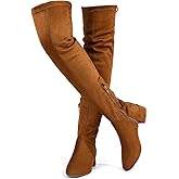 Greatonu Women's Over Knee High Boots Warm Winter Long Boot with Side Zipper Back Lace Fashion Thigh High Boots