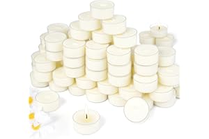 GINITIRI Soy Tealight Candles 50 Pack, 6 Hours Long Burning Tealights Candles Bulk, Natural Soy Wax Tea Light Candle Paraffin-Free, Unscented Small Tea Candle for Emergency,Dinner