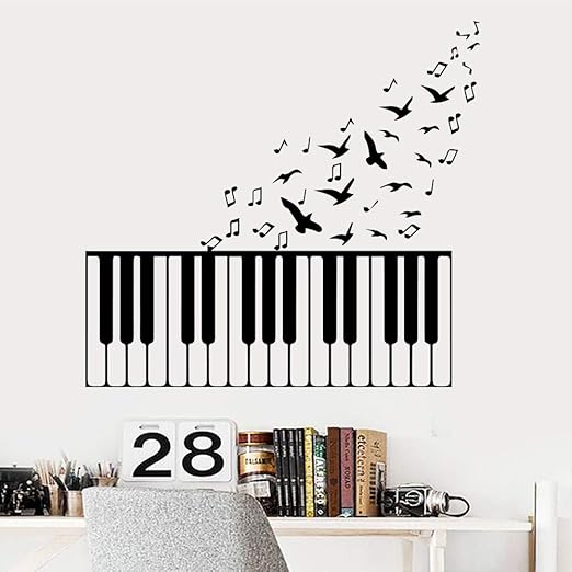 jixiaosheng Pegatinas de pared de piano de música clásica para niños