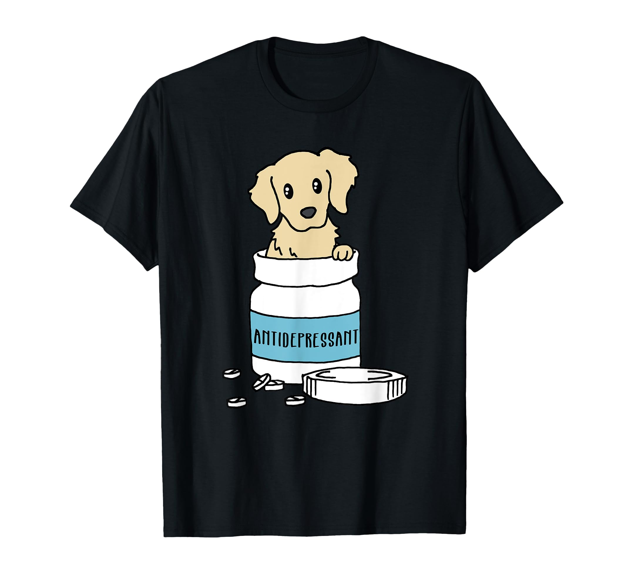 Dog Antidepressant TShirt | Funny Golden Retriever Dog Shirt T-Shirt