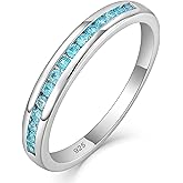 YL Stackable Rings 925 Sterling Silver Halo Birthstone Eternity Bands Jewelry for Women