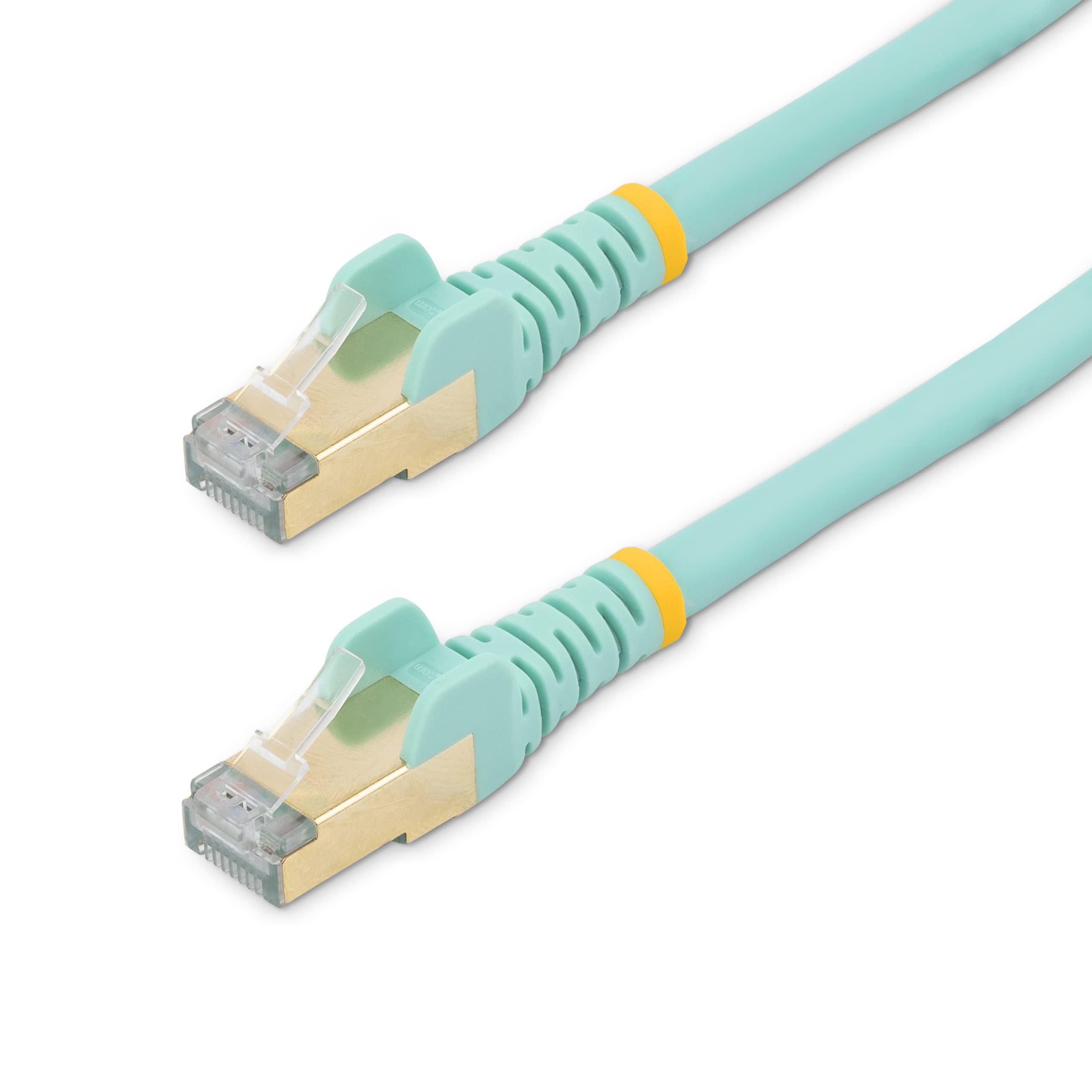 StarTech 7m CAT6a Ethernet Cable - 10 Gigabit Shielded Snagless RJ45 100W PoE Patch Cord - 10GbE STP Network Cable with Strain Relief - Aqua - UL, TIA (6ASPAT7MAQ)