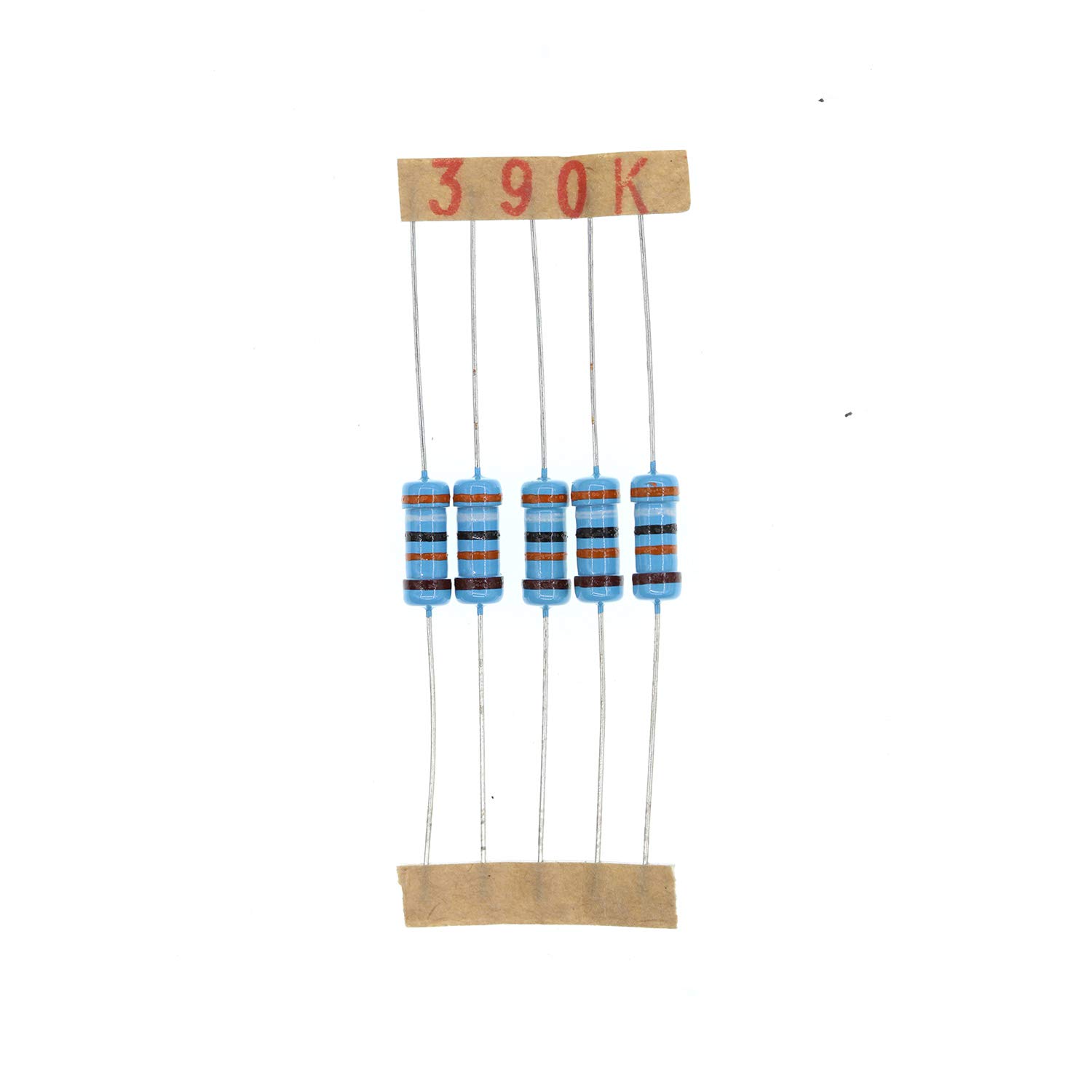 HUABAN 100PCS 1 Watts 1W 390K Ohm 1% Metal Film Resistor