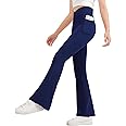 JOCMIC Girls Flare Leggings Kids Bell Bottom Cross High Waisted Dance Yoga Flared Pants