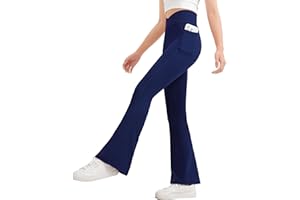 JOCMIC Girls Flare Leggings Kids Bell Bottom High Waisted Dance Yoga Flared Pants
