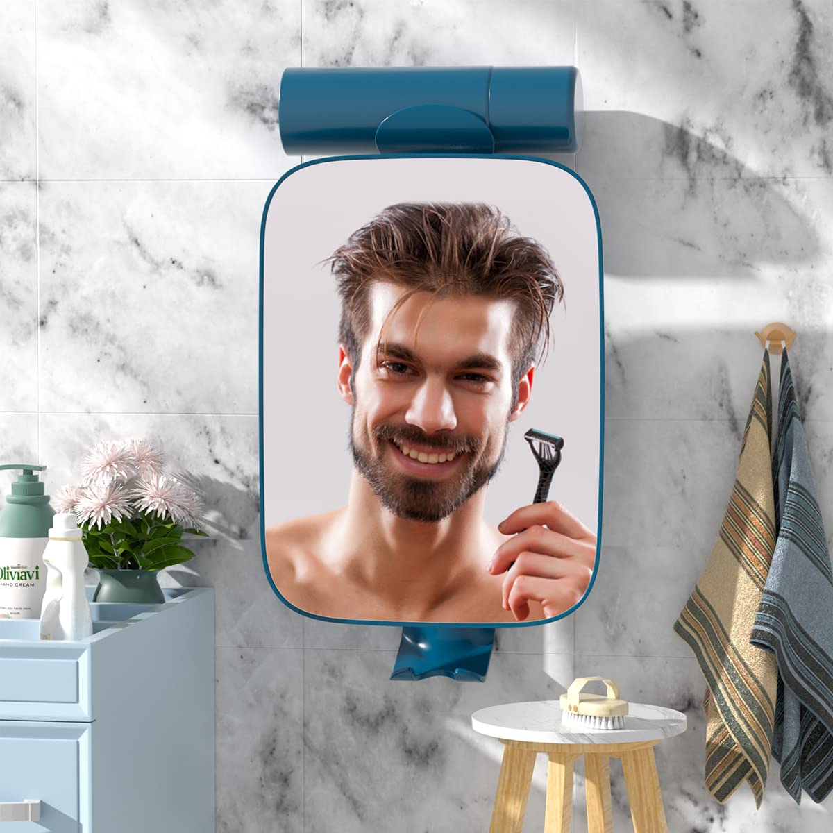 Photo 1 of TOUCHBeauty Shower Mirrors for Men, 3X Magnification Shaving Mirror with Razor Holder, Bathroom Accessories for Men & Women 11" Size Version2.0