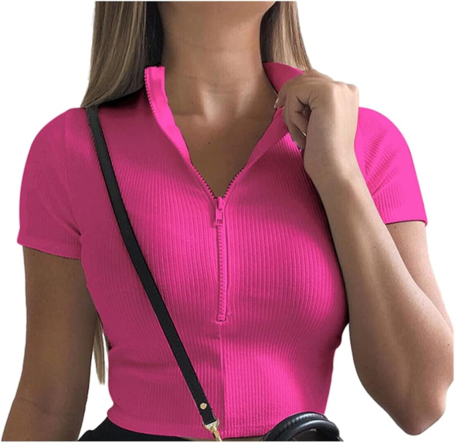 zip up workout crop top