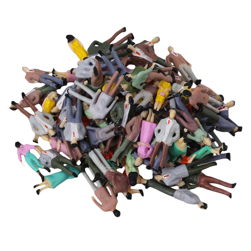 100PCS BQLZR 1:50 Scale O Gauge Hand Painted Layout Model Train People Figure