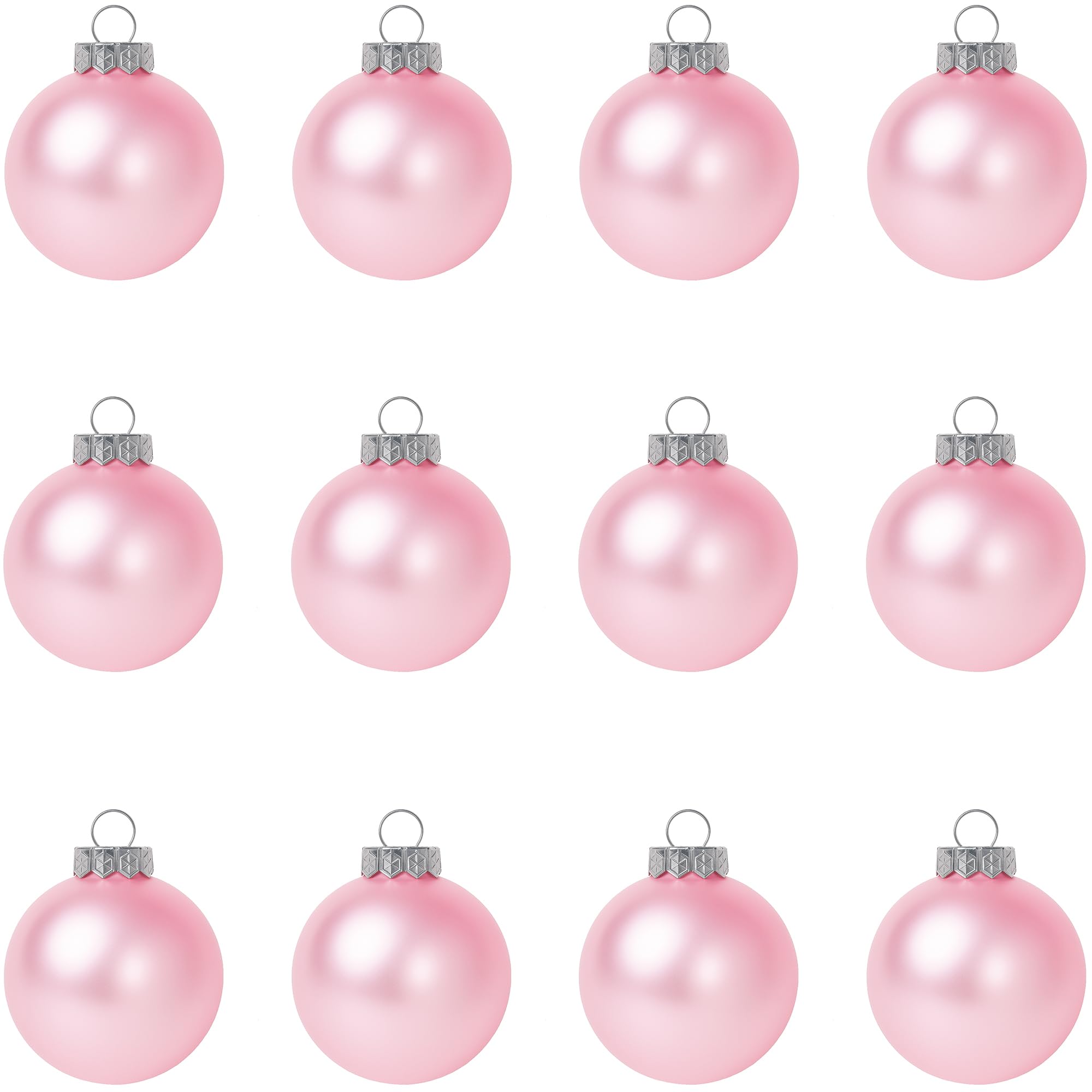 SLEETLY 12pk Blank Pink DIY Christmas Ball Baubles for Crafts to Personalize, Make Your Own Ornament for Kids and Adults, Drawing, Stickers, Plain Paintable Matte Bauble to Decorate
