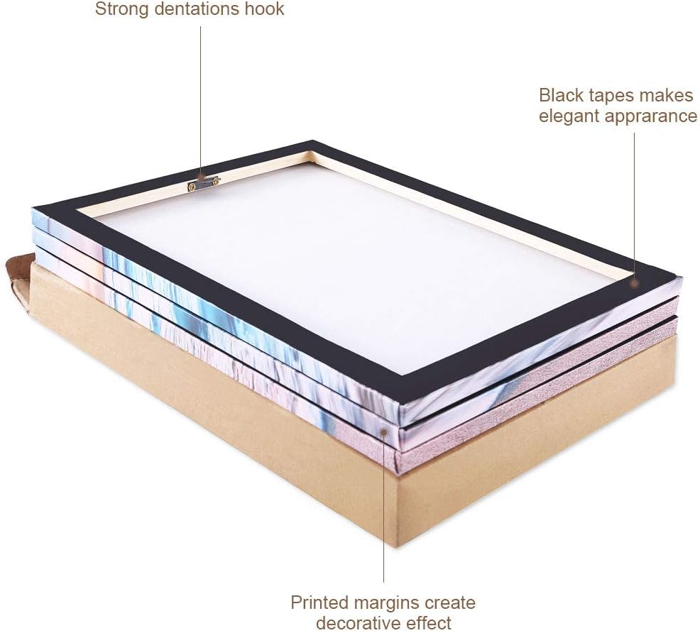 TutuBeer 3 Panel Beach Canvas Wall Art for Home Decor Blue Sea Sunset White Beach Painting The Picture Print On Canvas Seascape The Pictures for Home Decor Decoration, Ready to Hang: Posters & Prints