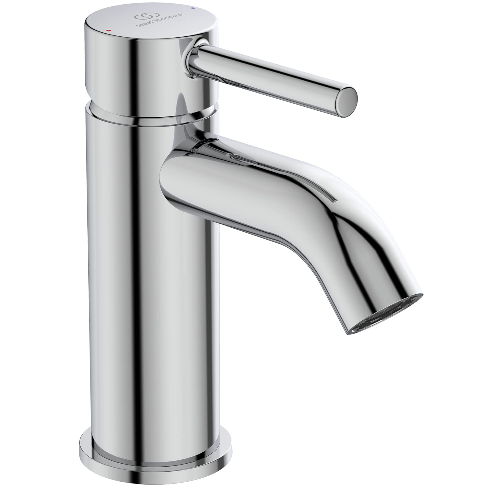 Ideal Standard BC193AA Ceraline Basin Mixer Tap with Drain Bathroom Tap with Spout Water Saving Chrome