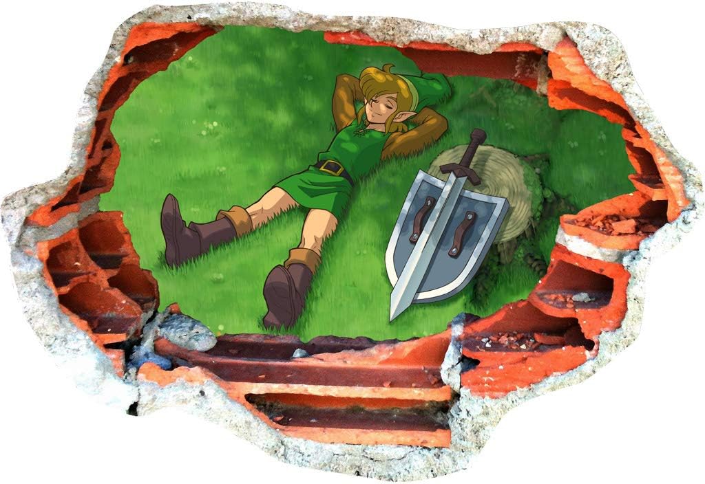 The legend of zelda wall art decor large window view LINK wall sticker home decor mural peel & stick
