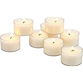 Stonebriar 48 Count White Unscented Smokeless Long Burning Clear Cup Tea Light Candles with 6 to 7 Hour Burn Time