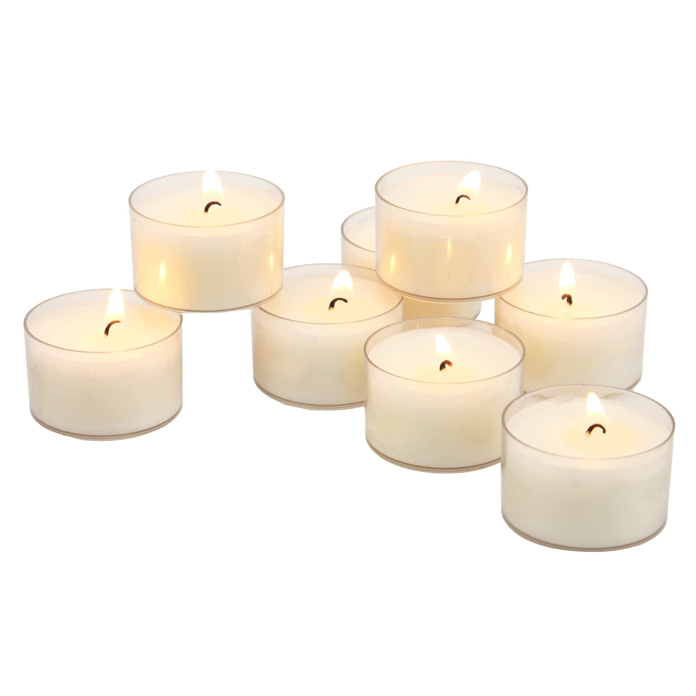 Photo 1 of Stonebriar 192 Count White Unscented 6 to 7 Hour Extended Burn Time Clear Cup Tea Light Candles