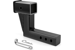 2 Inch Trailer Hitch Receiver Extension with 6 inch Rise/Drop Compatible with All Standard 2" Hitch Receivers Trailer Hitch Riser Extender with Pin and Clip by Fetechmate