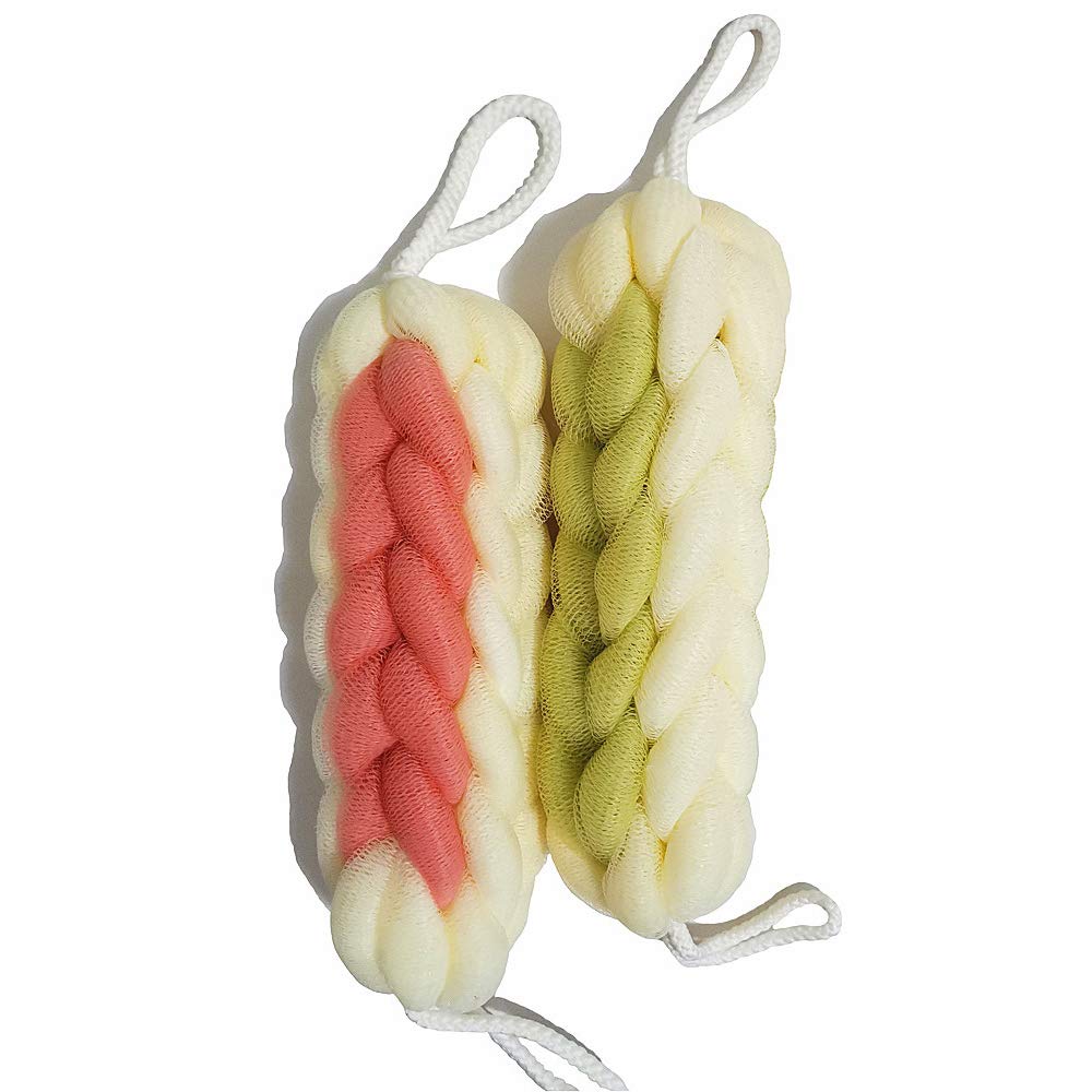 2-Pack Bolder Long Stretch Back Scrubber,Exfoliating Loofah,Mesh Pouf Bath Shower for Men and Women: Beauty