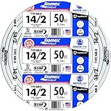 Southwire 28827422 50' 14/2 with ground Romex brand SIMpull residential indoor electrical wire type NM-B, White