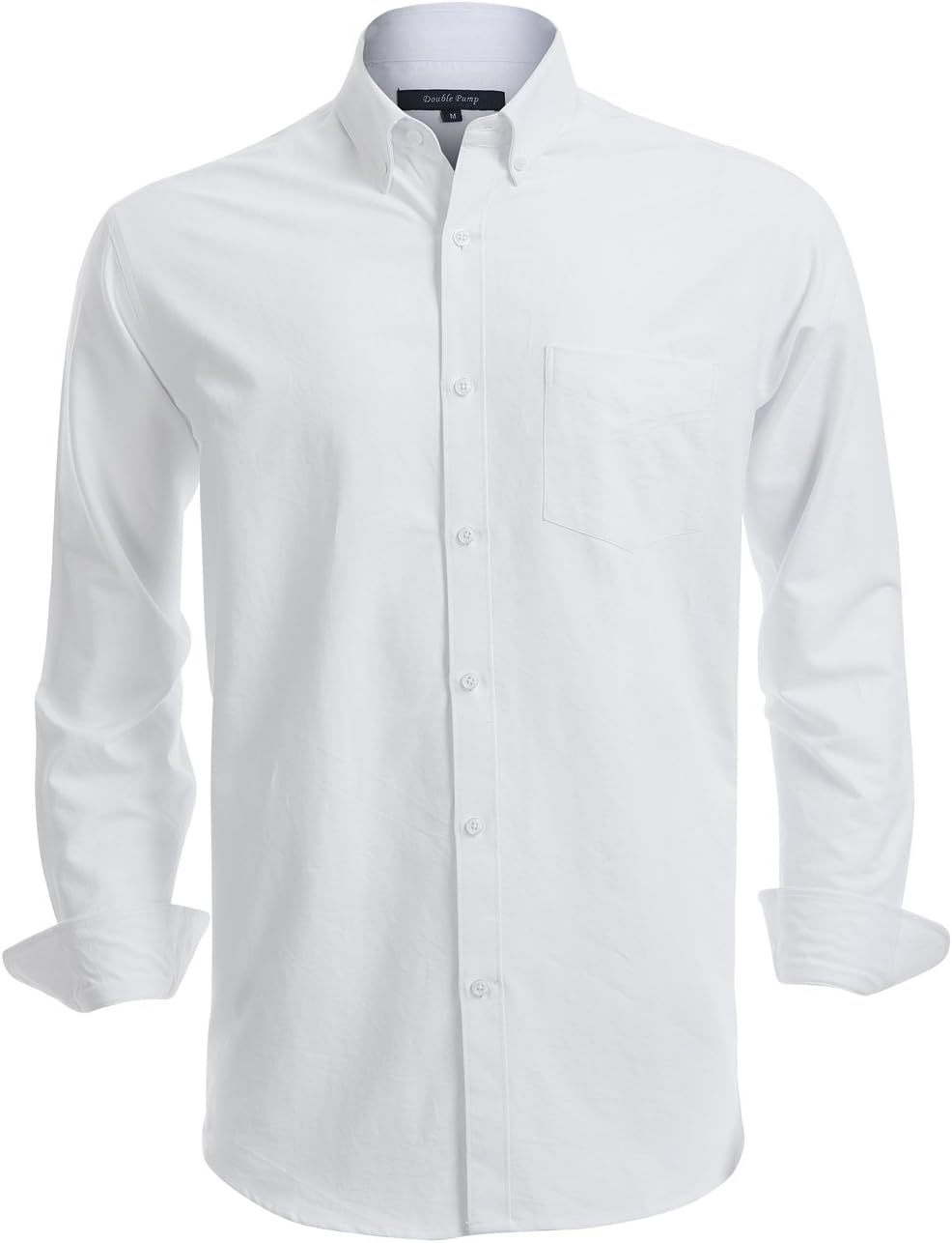 Double Pump Mens Button Down Shirts 100% Cotton Long Sleeve Shirts Regular Fit