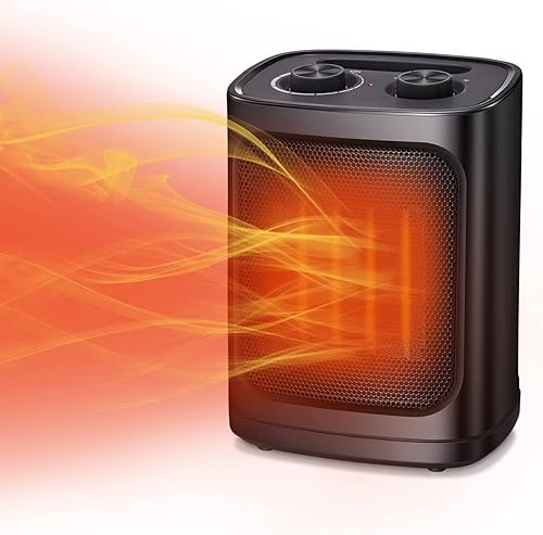 Portable Space Heater 1500W with Thermostat, Electric Space Heater