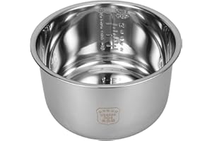 UPKOCH Rice Cooker Stainless Steel Inner Pot, 5.28Qt / 5L Pressure Cooker Liner Replacement, Non-Stick Baking Pot | Mixing Meal Prep Bowl for Electric Rice Cooker, Accessories for Cake Preparation