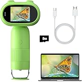 Microscope for Kids - Handheld Portable Digital 1000X Magnification - Kids Microscope for Ages 3-12, Educational Science Toys, Christmas Birthday Gifts for Boys & Girls Includes 8GB TF Card