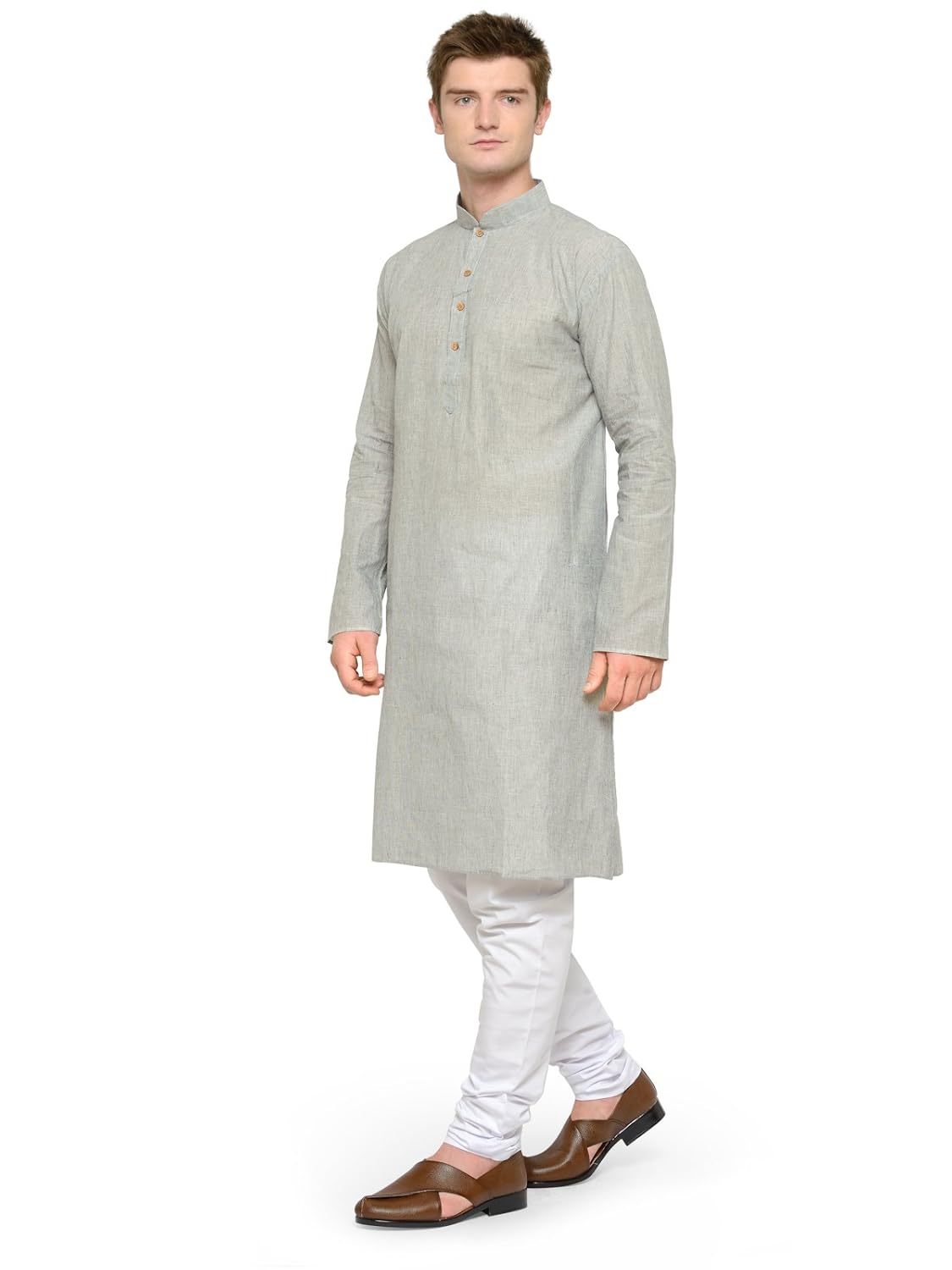 rg designers grey & white cotton kurta pyjama set for men
