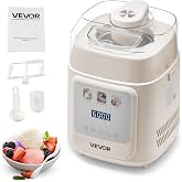 VEVOR Upright Automatic Ice Cream Maker with Built-in Compressor, 1 Quart No Pre-freezing Gelato Maker &amp; Frozen Yogurt Machine, 4 Modes Electric Sorbet-Maker, Compressor Ice Cream Machine for Home