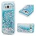 Galaxy S8 Plus Case, YOKIRIN Clear Flexible Silicone Phone Cover Pink Glitter Shiny Liquid Sand Shockproof Protective Case for Samsung Galaxy S8 Plus with One Touch Pen & One Dust Plug, Blue