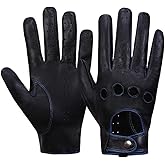 MGGMOKAY Mens Touchscreen Unlined Leather Driving Gloves