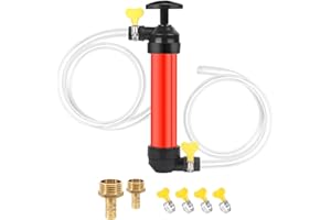 MAEZOE RV Antifreeze Siphon Hand Pump Kit for Gasoline, Liquid Water Fuel Fluid Transfer Pump with 4 Leakproof Clamps, 2 PVC 