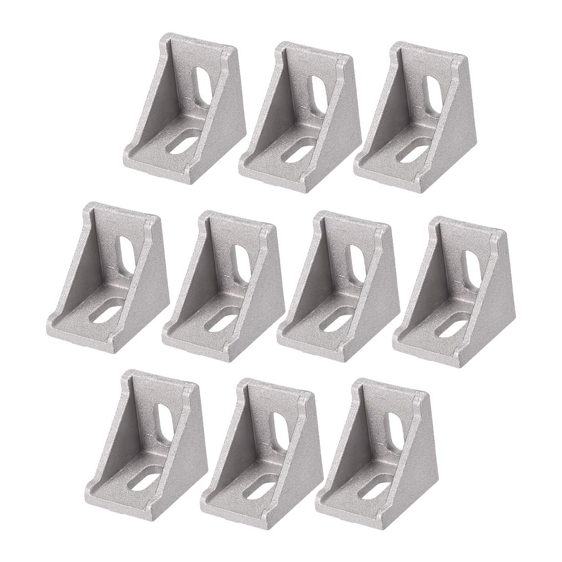 sourcing map Inside Corner Bracket Gusset, 35mm x 35mm for 3030 Series Aluminum Extrusion Profile, 10 Pcs (Silver)