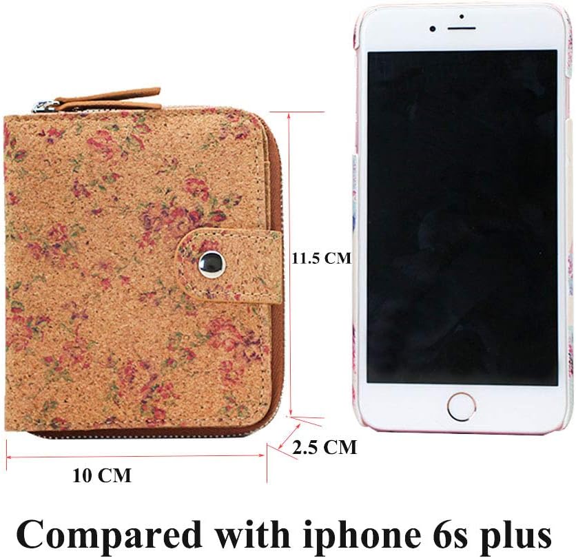 Boshiho Women’s Cork Wallet Small Vegan Cork Purses for Women with Zipper Card Holder Coin Pocket Vegan Gift for Ladies - Image 5