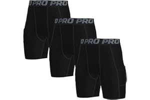 LANBAOSI Boys' Compression Shorts Youth Cool Dry Baselayer Sports Tights Athletic Elastane Legging