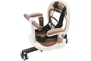 GrfceVue Child Bike Seat, Front Mount Detachable Bicycle Kids Seat 360° Rotate Kids Bike Seat Carrier with Up and Down Adjusted Armrests for Kids Aged 6 Months to 8 Years Old, 88LBS Load