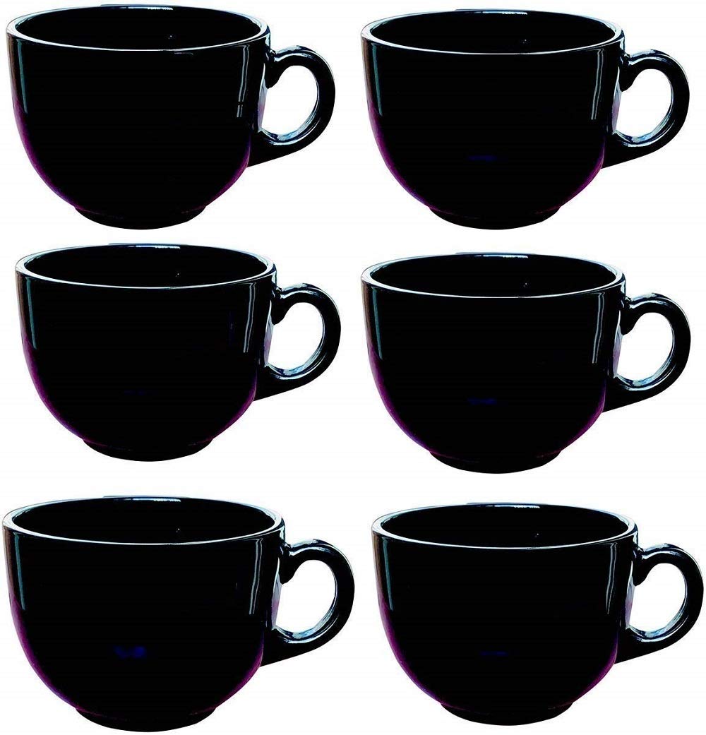 Buy Trendhook Round Iconic Black Tea and Coffee Cup Set (160 ML) Online