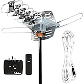 Five Star Outdoor 150 Mile Motorized 360 Degree Rotation OTA Amplified HDTV Antenna for 2 TVs Support - UHF/VHF/1080P Channel
