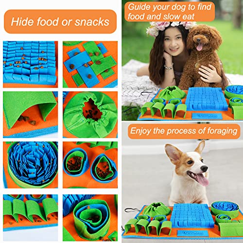 Vivifying Snuffle Mat for Dogs, Interactive Feeding Game for Boredom and Mental Stimulation, Dog Feeding Mat Encourages Natural Foraging Skills and Slow Eating