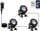 NATPOW RGB Underwater Pond Lights 6 LEDs IP68 5V Submersible w/ APP Remote view 1