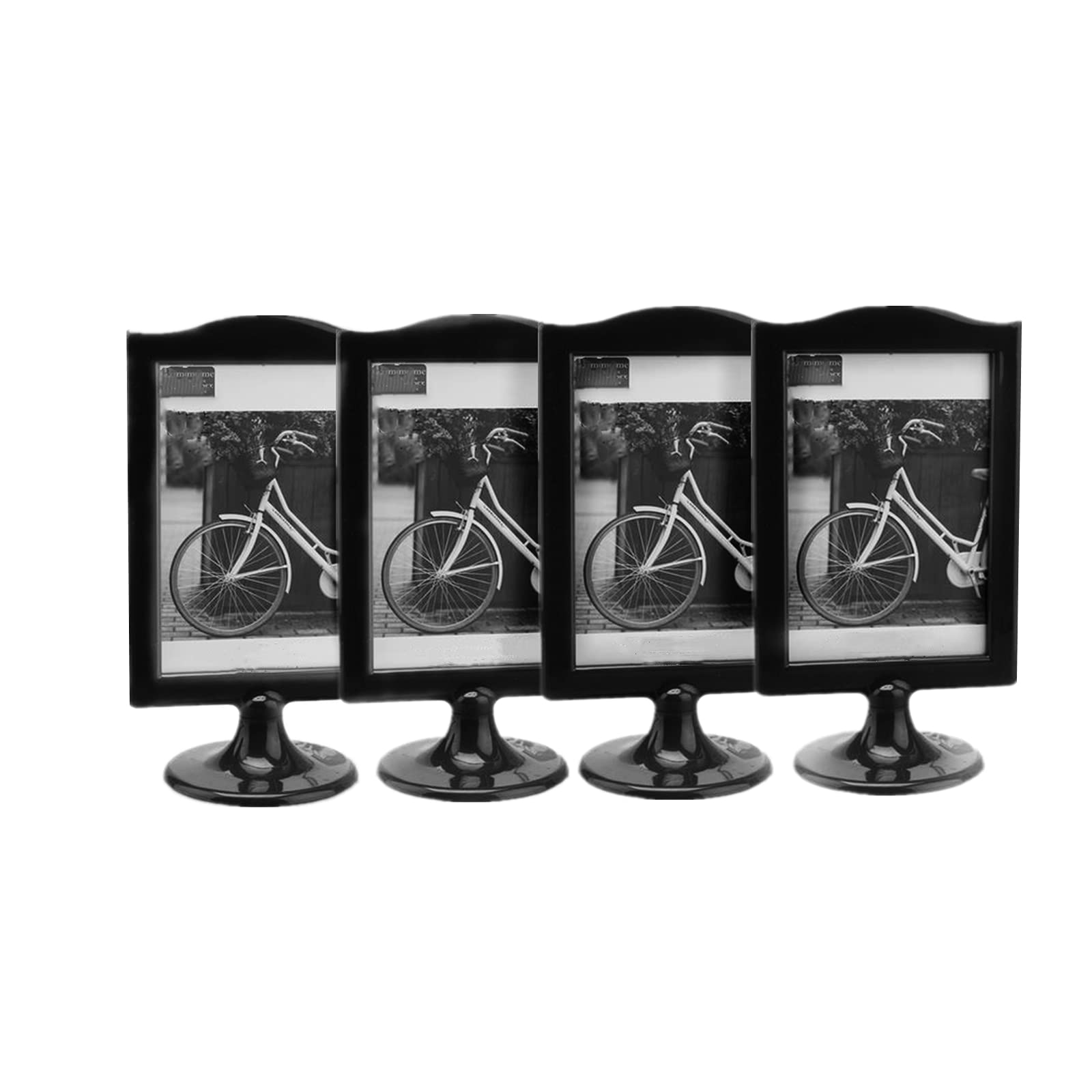 4 Pack Double Sided Picture Frames,Standing Photo Frames,Picture Frame Set,Vertical Mount Sign Holders 4x6,Tabletop Display,Each Frame Holds 2 Pictures,Party Wedding table decor(Black)