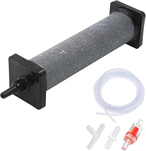 Saim Aquarium Air Stone Kit Cylinder Fish Tank Bubbler Mineral Diffuser Airstones with 1 Check Valve 2 Connectors and 1 Air Tube for Aquarium Fish Tank Hydroponics Systems Pond