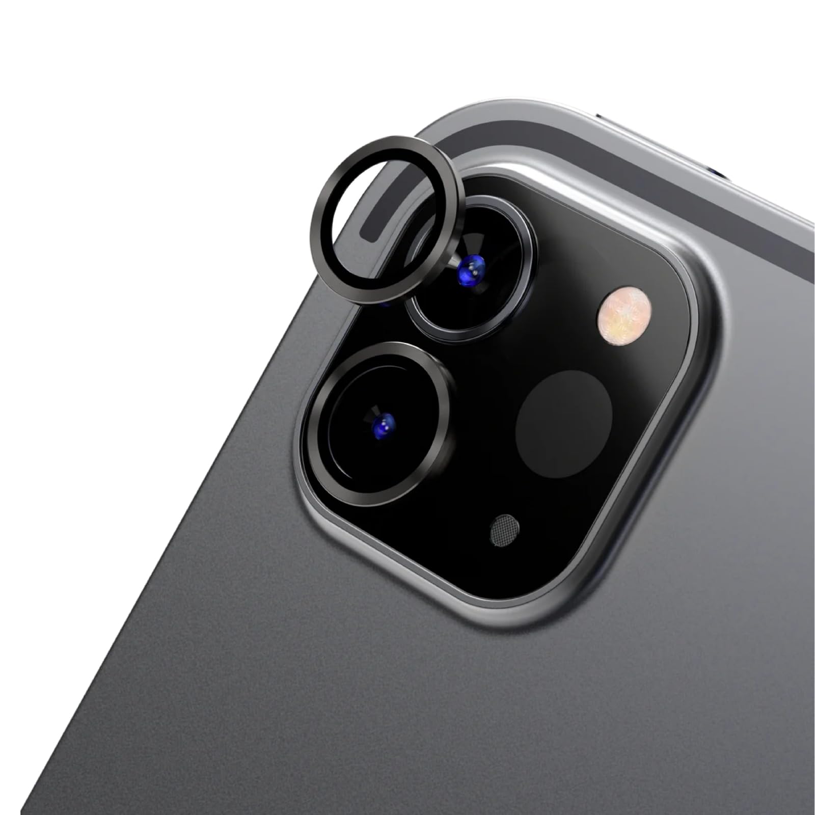 RHINOSHIELD Camera Lens Protector compatible with [iPad Pro 2/3/4-11 inch/iPad Pro 4/5/6-12.9 inch] | High Clarity Scratch Proof 9H Tempered Glass and Aluminum Trim - Space Gray