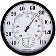 Indoor Outdoor Thermometer Hygrometer, Lirches Outdoor Thermometer Large Numbers, Decorative Outdoor Thermometers for Patio, 