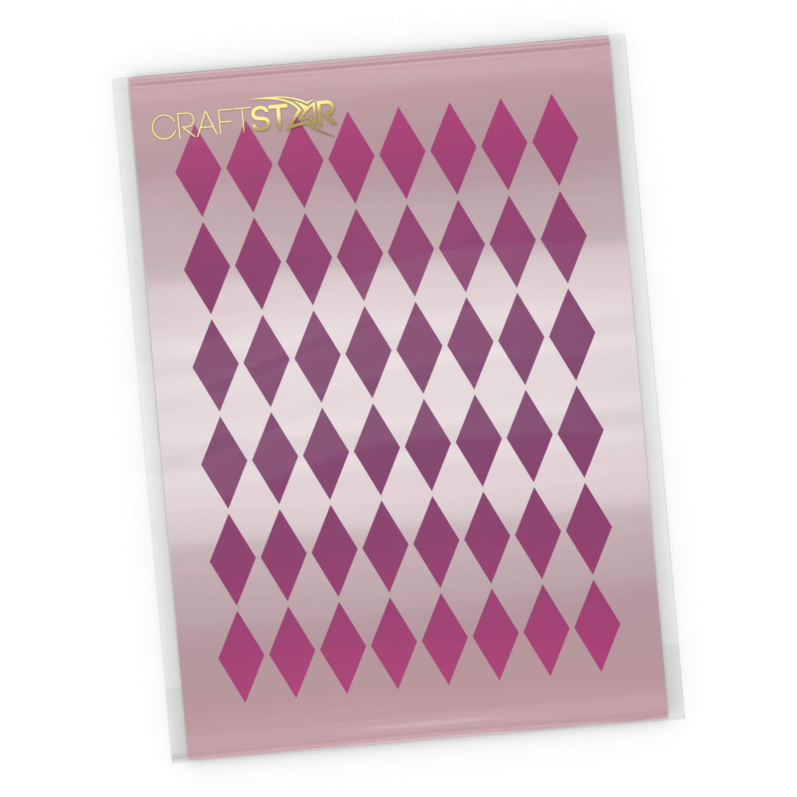 CraftStar Small Jester Harlequin Pattern Stencil - Reusable Craft/Airbrush Seamless Pattern Stencil