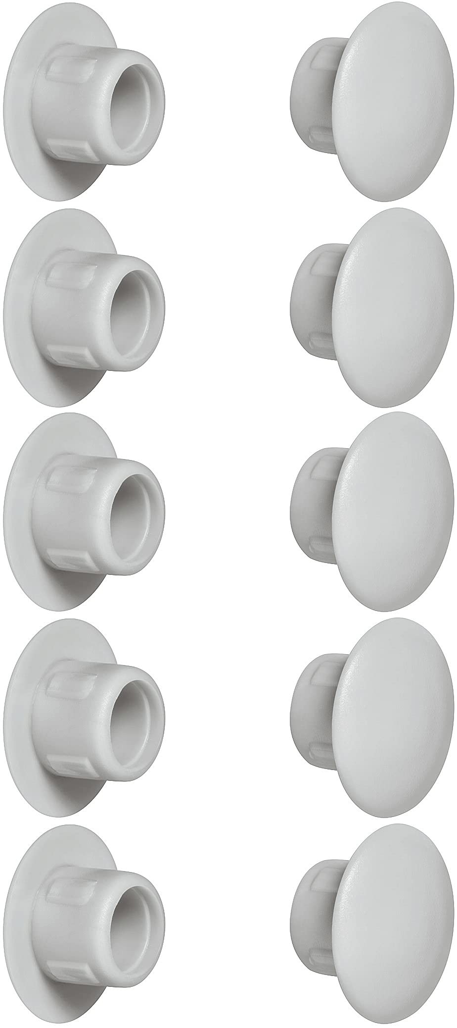 cyclingcolors 10 x cover caps, plastic blind bore plugs, blanking plugs, cover furniture (diameter 5 mm, light grey RAL 7035)