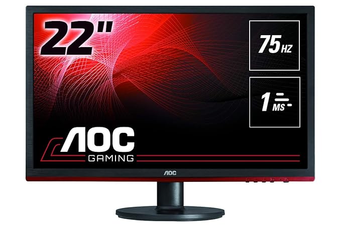 AOC G2260VWQ6 54,6 cm (21,5 Zoll) Monitor (VGA, DVI, DisplayPort, 1920 x 1080, 75 Hz, 1ms Reaktionszeit) schwarz