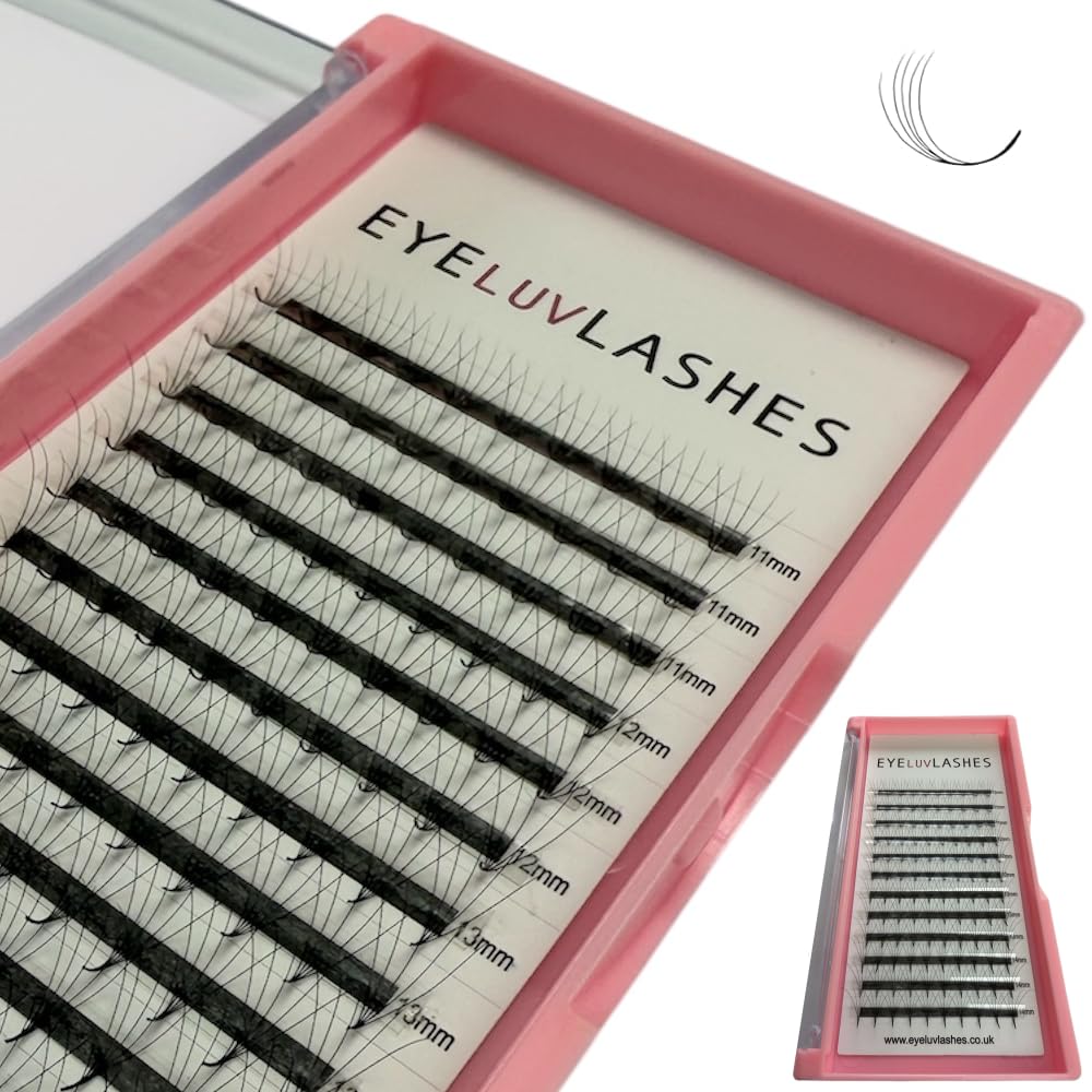 Russian Premade Lashes 5D D Curl 11-14 Mix Length Pre Made Lash Fans Volume Lashes Promade Lash Extensions Pre Made Lash Fans Eyelash Tray (5D 0.07 D Curl 11-14 Mix) โ image 1