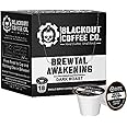 Blackout Coffee, Brewtal Awakening Dark Roast Coffee, High Caffeine, Bold, Rich, Aromatic, Strong, Fresh Roasted In The USA, Kcup Compatible – 18 Count Single - Serve Coffee Pods
